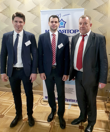 Participants of the business meetings at Electrical Engineering Council of Rosenergoatom Concern, L-R: Maxim Zagrebin, Andrey Kanivets and Andrey Sidelnikov