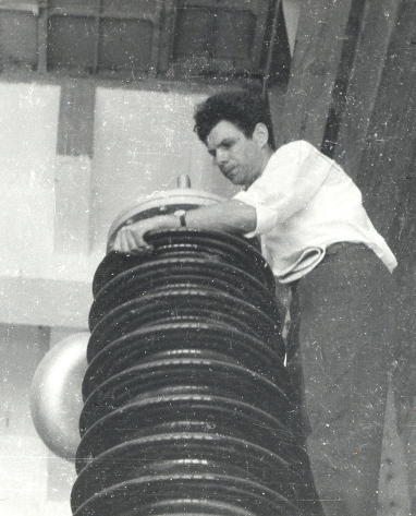 A. Barkov at the equipment installation at Aswan dam