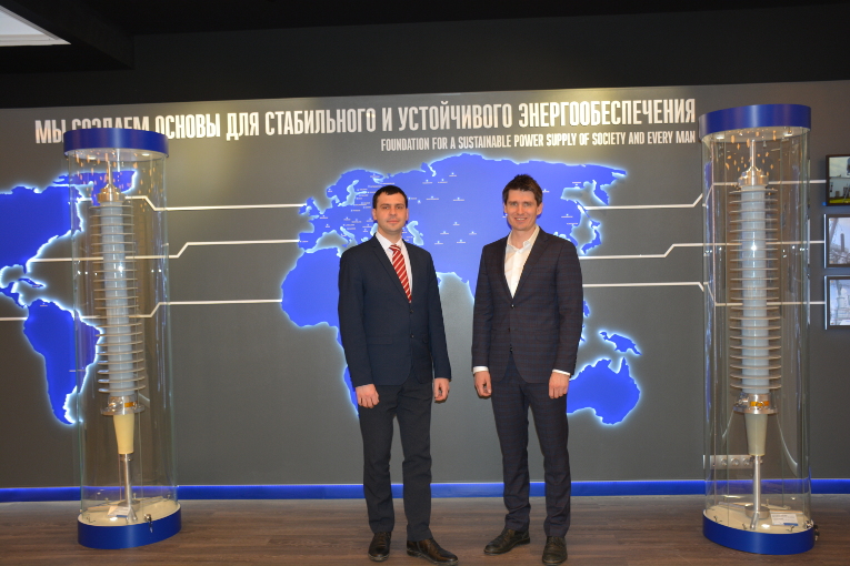 Andrey Kanivets (L) and Maxim Zagrebin at Izolyator plant