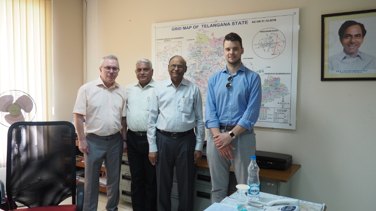 Meeting participants at TSTRANSCO, L-R: Victor Kiyukhin, Dr. Ashok Singh, J. Surya Prakash, Director (Projects & LI) and Dmitry Orekhov