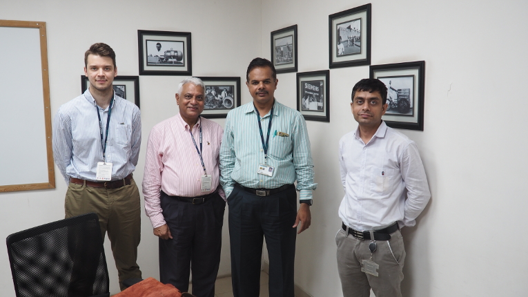 Participants of the talks at Siemens Ltd. plant, L-R: Dmitriy Orekhov, Dr. Ashok Singh, Ashish Divekar, Head of Purchase and planning, Deepak Mahajan, Manager Purchase, Siemens Ltd.