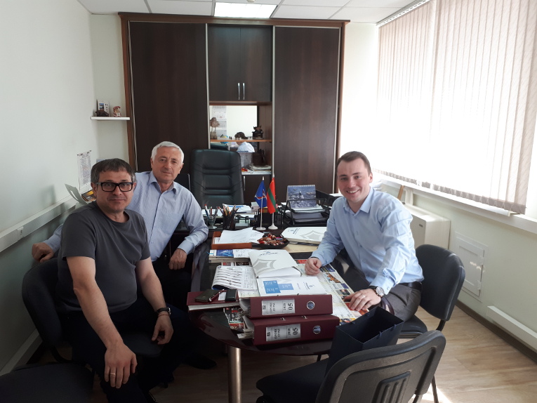 Talks at MMP, L-R: Head of Inventory and Logistics Sergey Dimitresko, Chief Power Engineer Sergey Khlystal and Dmitry Karasev
