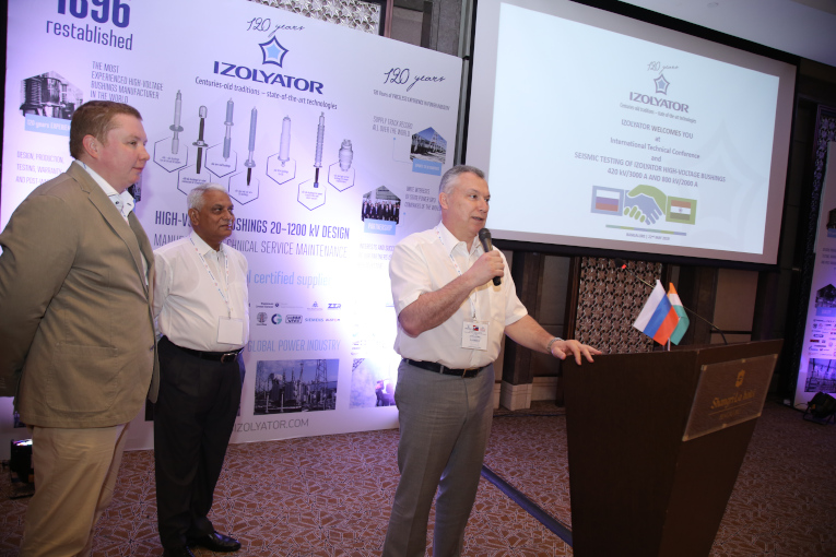 Chief Executive Officer of Zavod ‘Izolyator’ LLC Alexander Slavinsky opens the Izolyator International Technical Conference in Bangalore, India