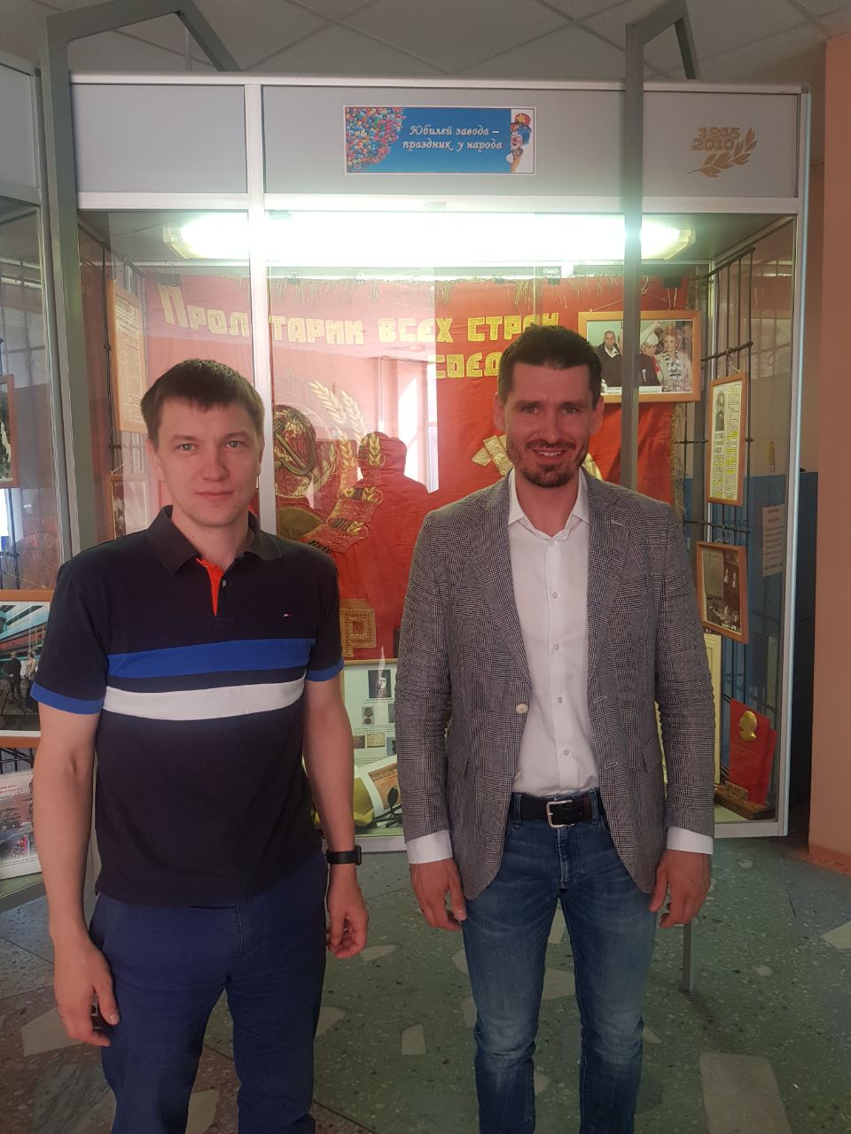 Chief Designer for Transformer production unit of Elmash LLC (UETM) Alexey Borisenko (L) and Maxim Zagrebin at the talks at Uralelectrotyazhmash plant in Ekaterinburg