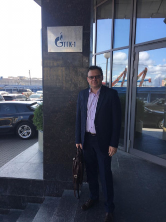 Oleg Bakulin at the head office of TGC-1 generating company in St. Petersburg