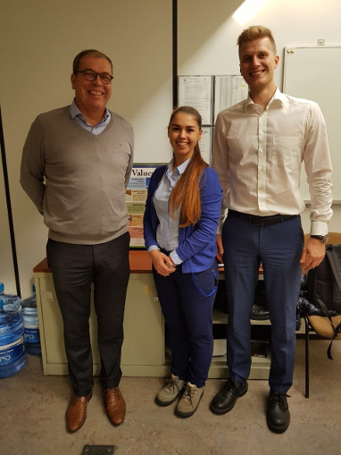 Participants of the meeting at CG Power Systems Belgium NV — Power Transformer Division, L-R: Dirk Cousy, Victoria Loshchinina and Yaroslav Sedov