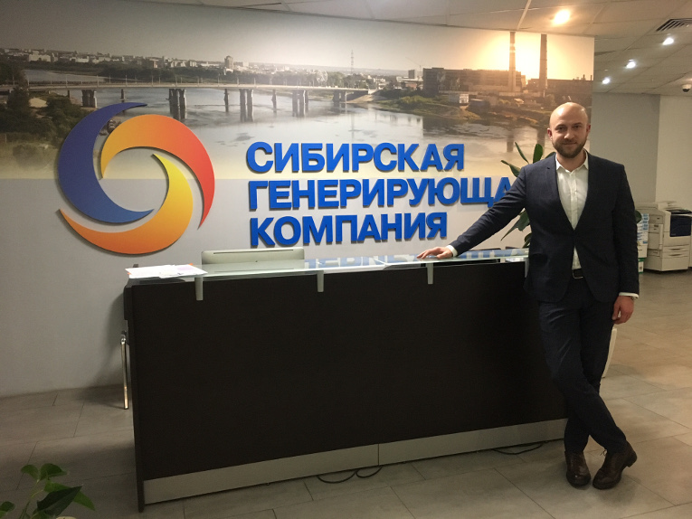 Alexander Savinov at the head office of the Siberian Generating company.