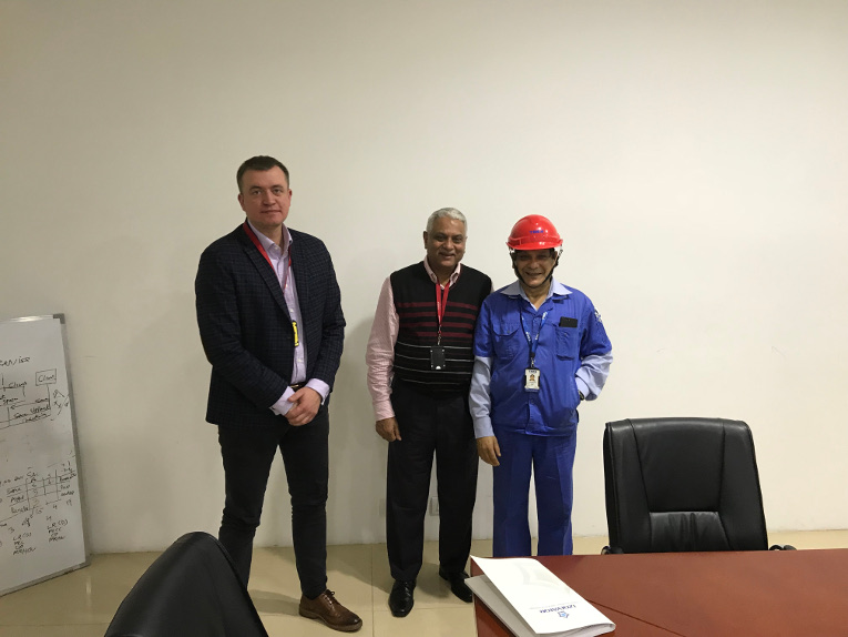 Meeting participants at the business meeting at TBEA Energy (India) Private Limited, L-R: Andrey Shornikov, Ashok Singh and Shantanu Mitra