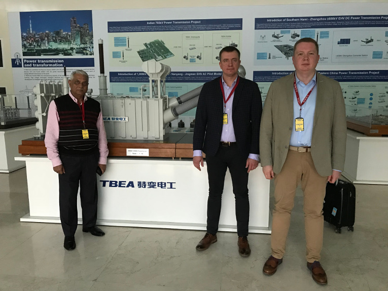 Izolyator representatives at TBEA Energy (India) Private Limited facility, L-R: Ashok Singh, Andrey Shornikov and Ivan Panfilov