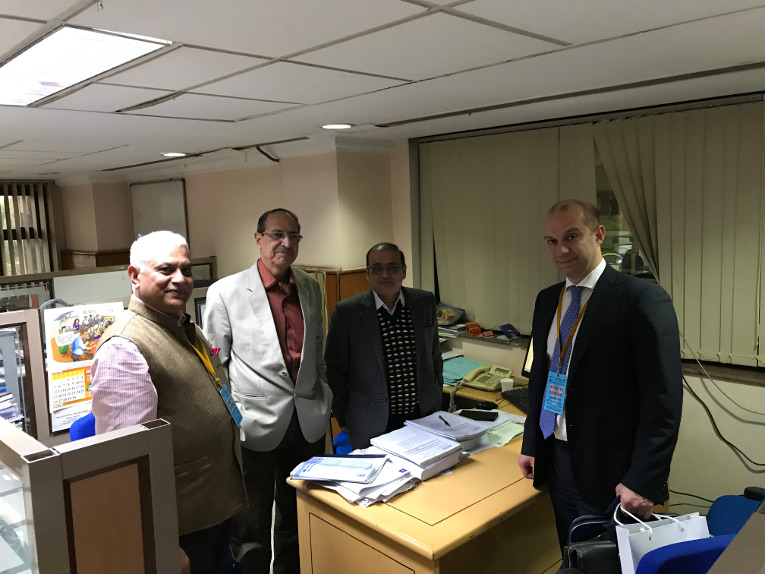 Meeting at PowerGrid, L-R: Ashok Singh, A. K. Handa, Pankaj K. Das and Kirill Lunin