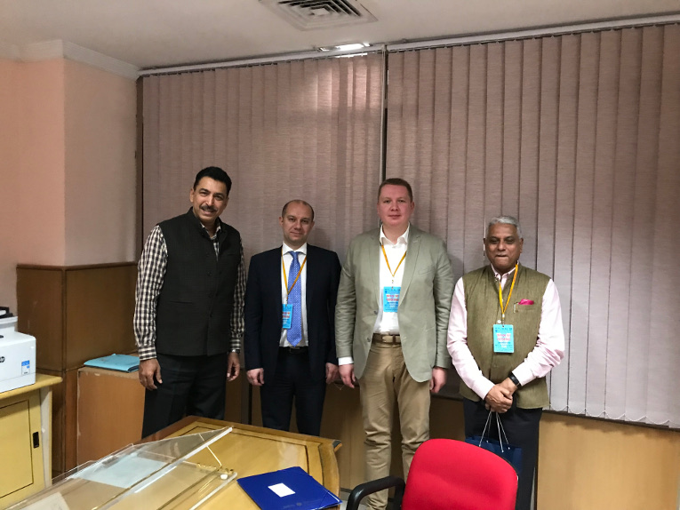 Meeting at PowerGrid, L-R: Anish Anand, Kirill Lunin, Ivan Panfilov and Ashok Singh