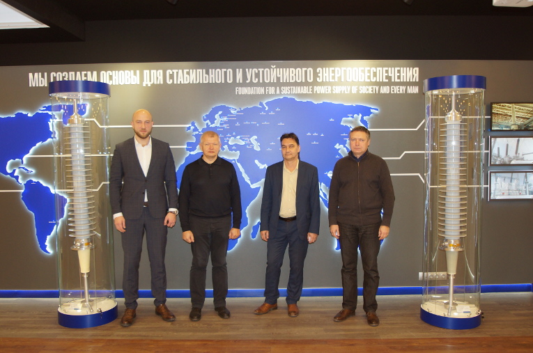 Visit of Mosenergo specialists to Izolyator plant, L-R: Alexander Savinov, Sergey Arshunin, Andrey Gritsenko and Yury Nikitin 