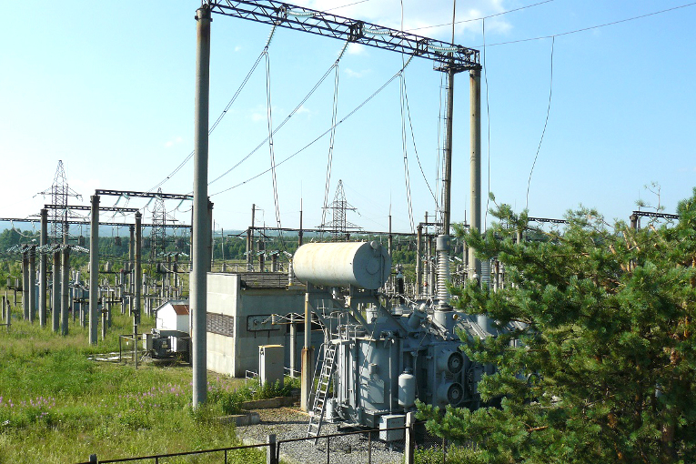 500 kV SS Mramornaya of MES Ural (photo courtesy FGC UES)