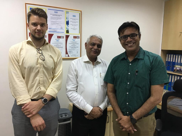 Participants of the meeting at EMCO Limited, L-R: Dmitriy Orekhov, Ashok Singh and Vice-President / Transformers EMCO Limited N.