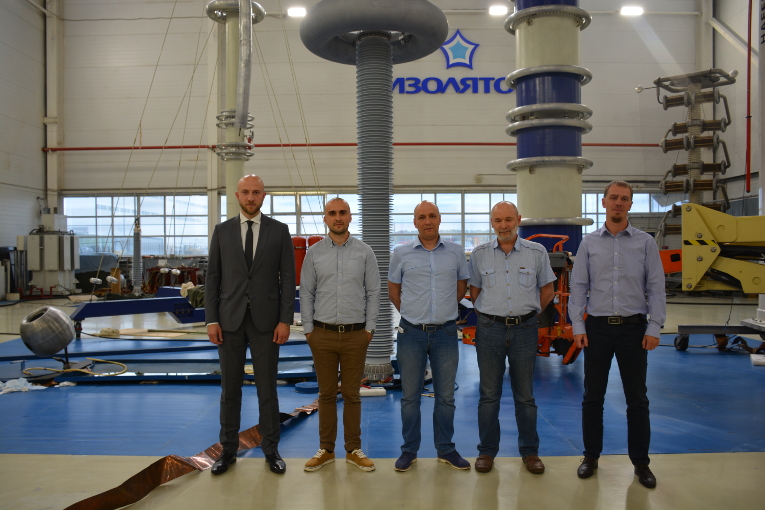 Representatives of Enel Russia at the test center of Izolyator plant