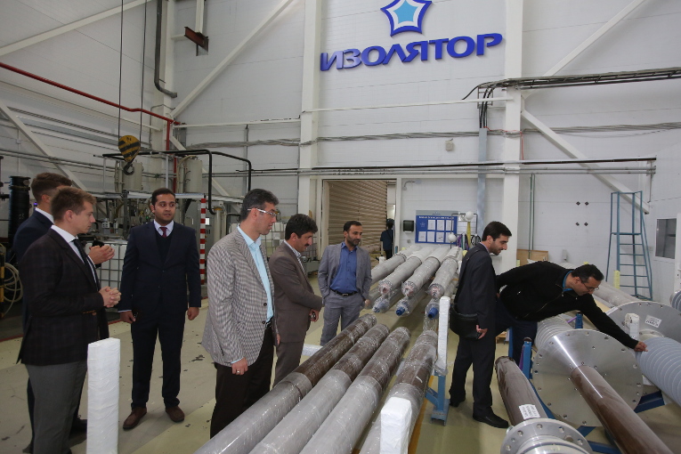 MREC and Iran Transfo Co. representatives at the assembly shop of Izolyator plant
