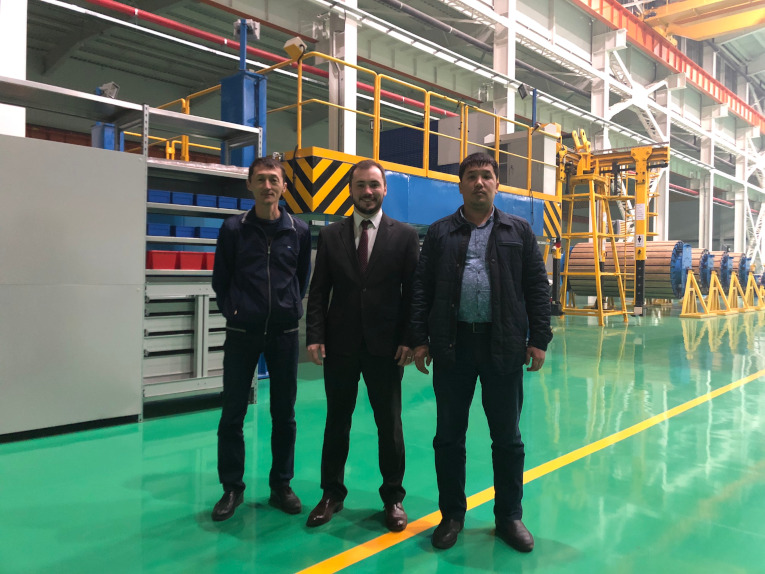 Meeting with the representatives of Alageum Electric Group plants, L-R: Ascar Kobdikov, Head of Purchasing at Asia Trafo, Dmitriy Karasev and Maksat Kurmanaliev, Purchasing manager at KTP
