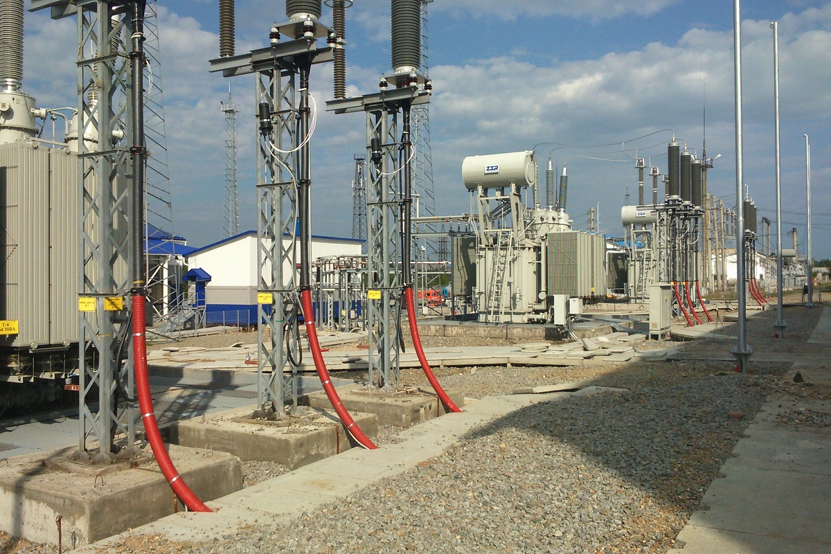 Transformers with Izolyator HV RIP bushings at the 220 kV Mogocha substation of the Main power systems of Siberia