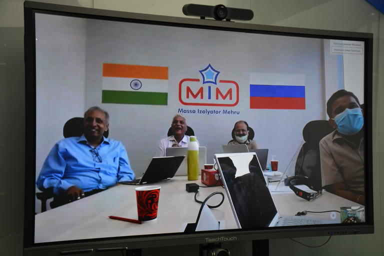 Participants of the of the Board meeting of the Massa Izolyator Mehru Pvt. Ltd. online from India